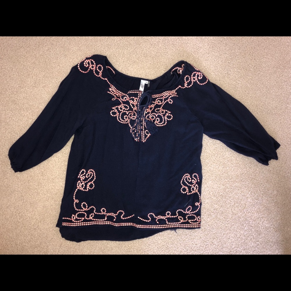 Navy long sleeve top